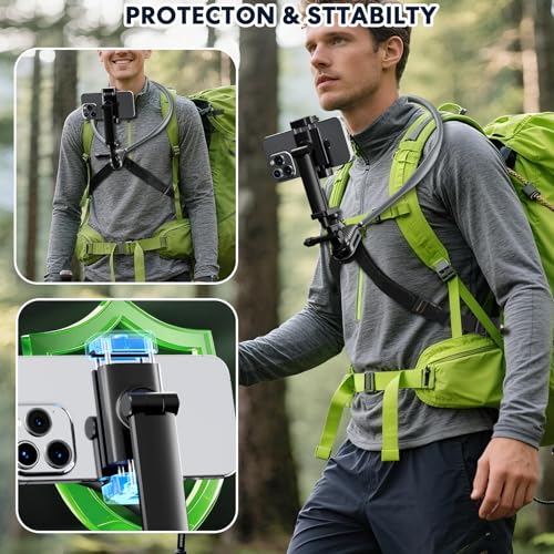 Neck‑Mount Shooting Holder, Compatible for Phone & Action Camera, First‑Person Vlog Recording, Mount for Biking & Outdoor Sports
