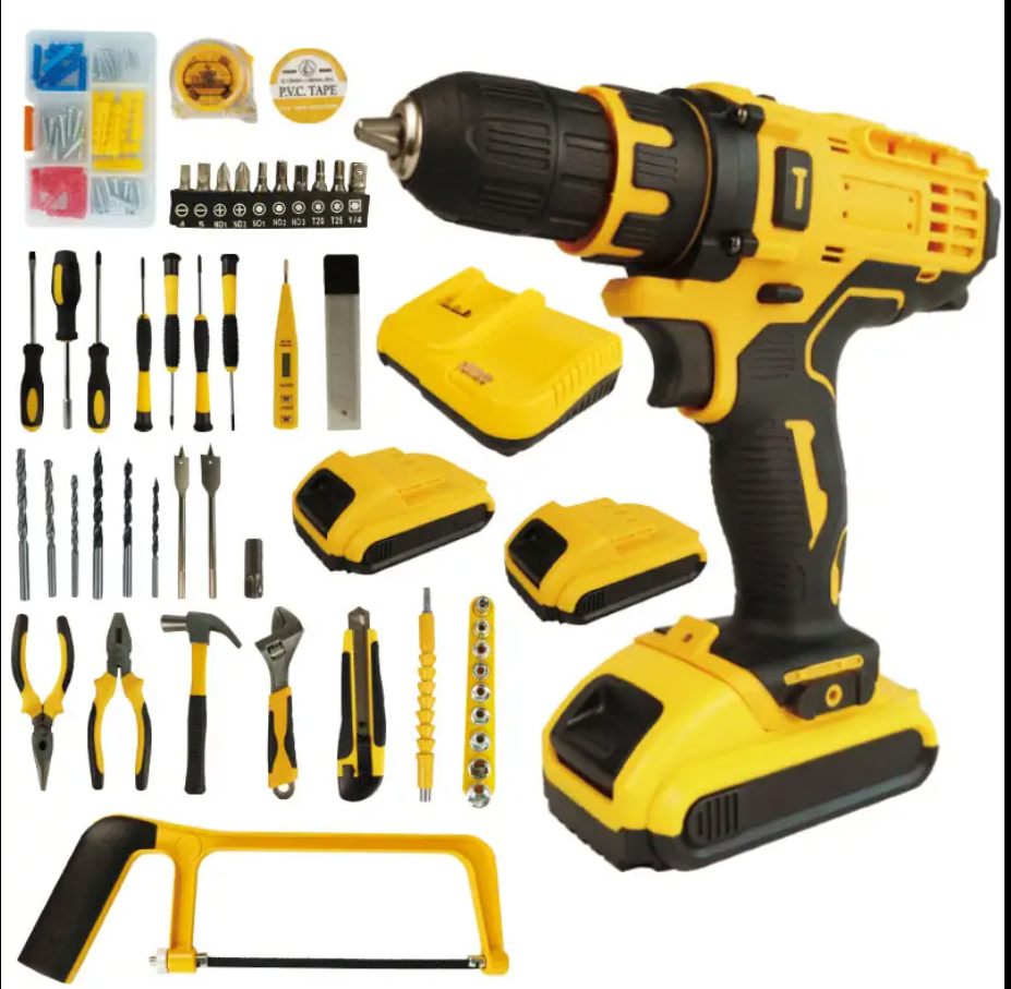 IFIXPRO 126Pcs Home Hardware Tool Kit Screwdriver Household Tool Box Set 8V Screwdriver Combination Set Home Kit Repair Tools