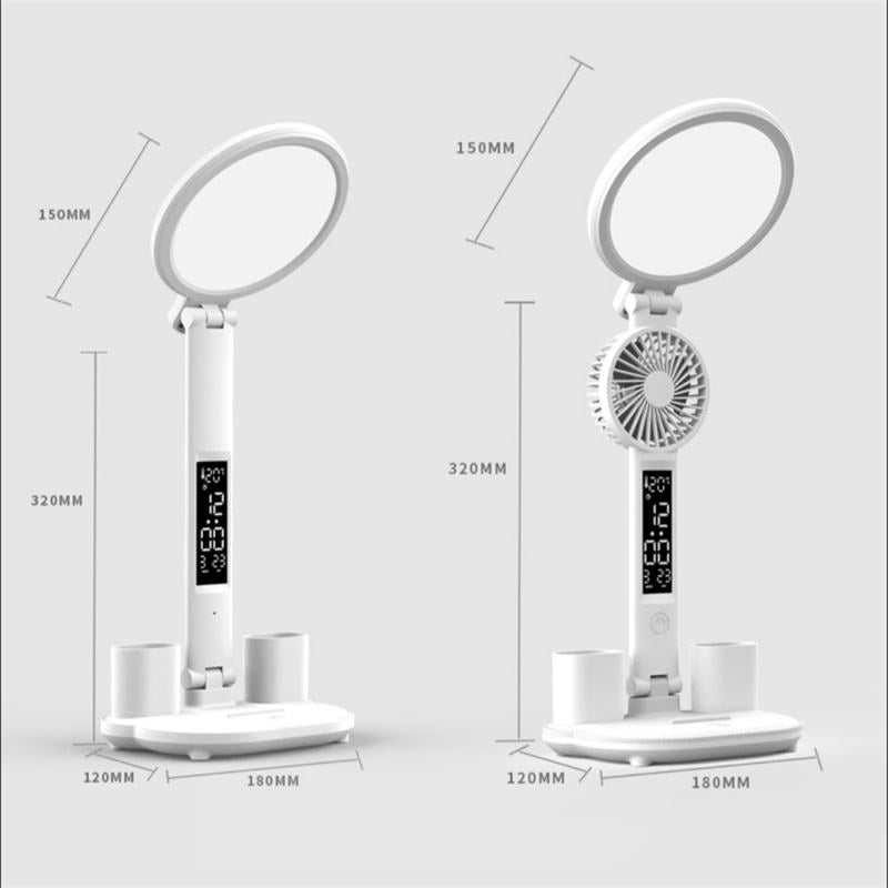 Foldable LED Desk Lamp with Cooling Fan — Eye-Care Reading Light for Students & Kids, Perfect for School, Dorm, Bedroom & Home Use