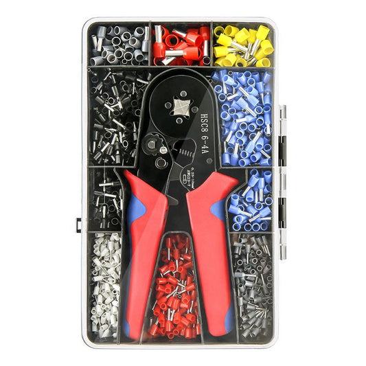 Auto Wire Stripper Crimper Cutter Multifunctional Pliers With Ring Fork Type Insulated Terminal Blocks Wire Ferrules Set