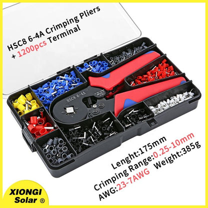 Auto Wire Stripper Crimper Cutter Multifunctional Pliers With Ring Fork Type Insulated Terminal Blocks Wire Ferrules Set
