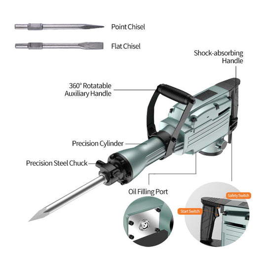 Electric pick high power dual purpose electric hammer electric pick impact drill industrial grade mining concrete road crushing