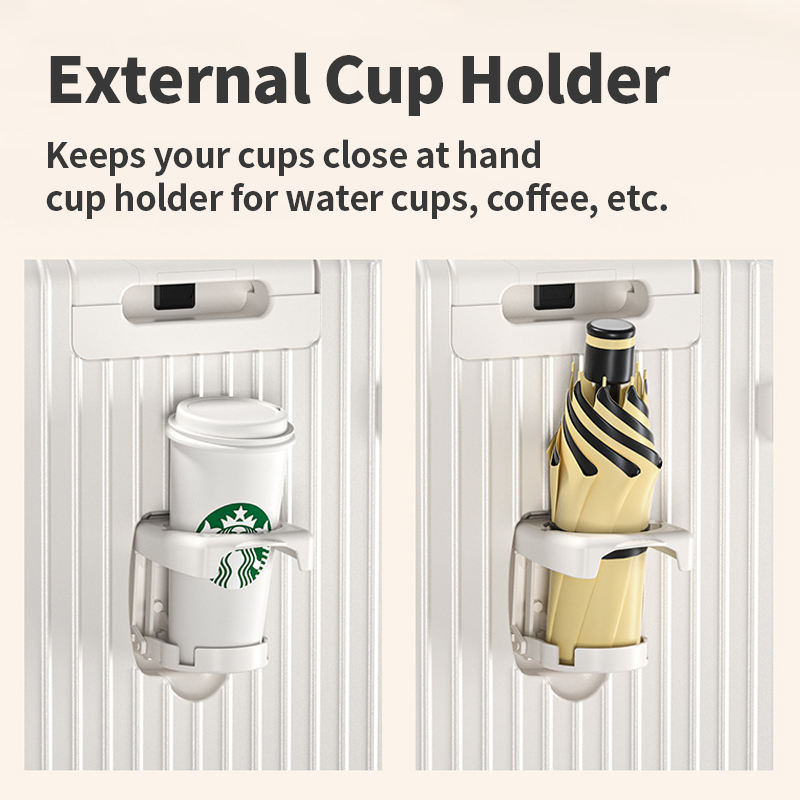 ABS PC Smart Suitcase Set multi-functional unisex stylish suitcase cup holder TAS lock