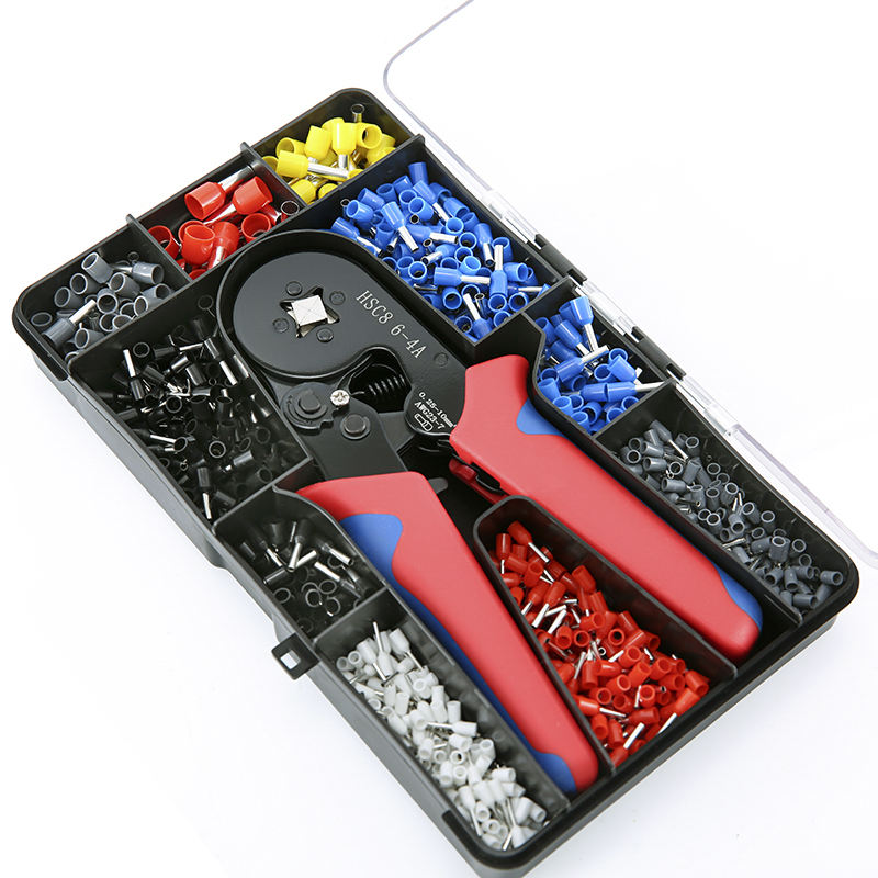 Auto Wire Stripper Crimper Cutter Multifunctional Pliers With Ring Fork Type Insulated Terminal Blocks Wire Ferrules Set