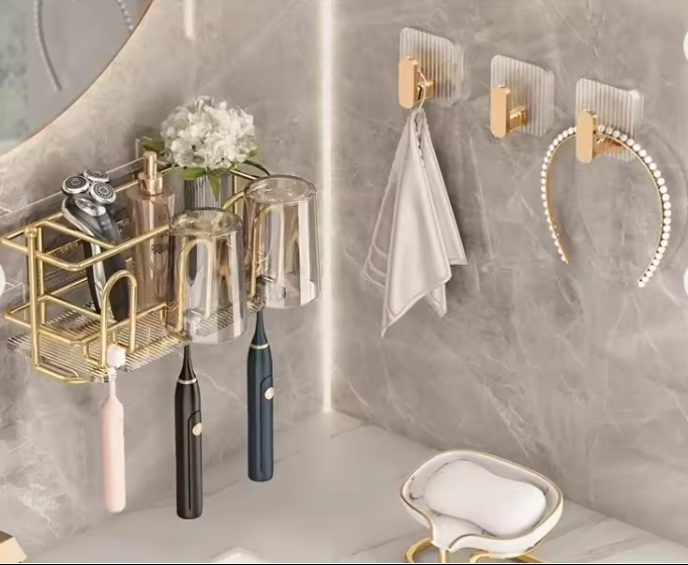 Bathroom hooks clear acrylic display hook cabinet door rack