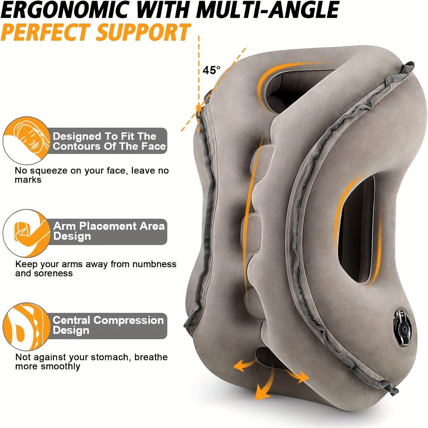 Comfortable Inflatable Travel Neck Pillow - For Airplane, Home Use
