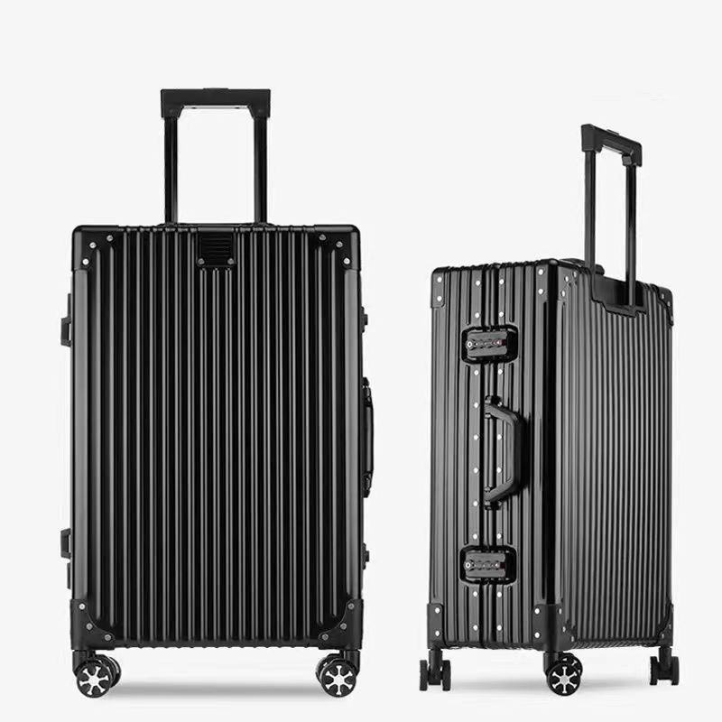20-inch trendy retro suitcase with silent, multi-directional wheels.