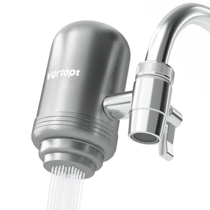 Food grade 304 stainless steel filter household activated carbon tap water purifier adsorbs residual chlorine durable