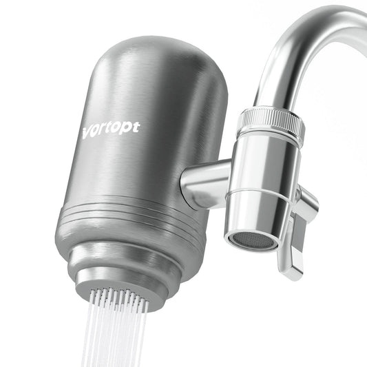 Food grade 304 stainless steel filter household activated carbon tap water purifier adsorbs residual chlorine durable