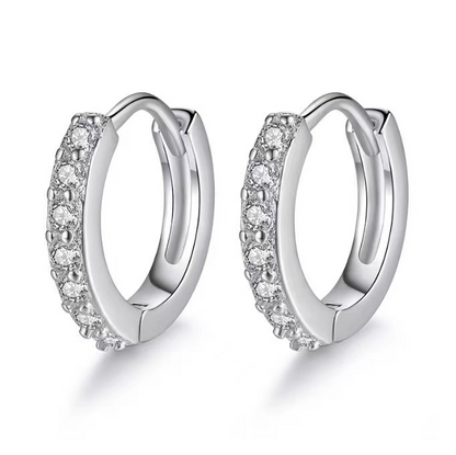 Temperament copper single-sided zircon ear buckle men's high-end niche women's ear ring ins style simple cold style