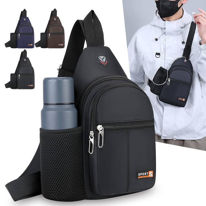Men's Casual Sling Chest Bag Oxford Cloth Large Capacity Fashion Small Crossbody Bag
