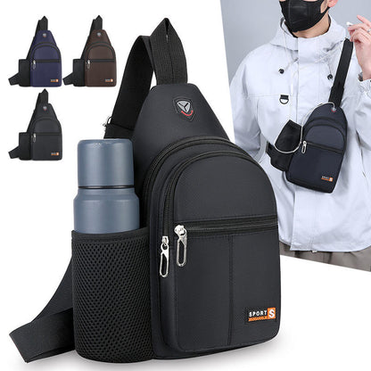 Men's Casual Sling Chest Bag Oxford Cloth Large Capacity Fashion Small Crossbody Bag