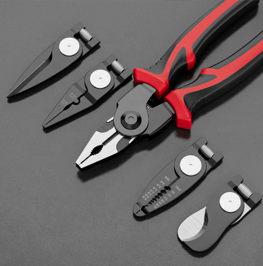 Interchangeable head needle-nosed wire pliers wire stripping pliers wire crimping pliers iron shears cable cutting wire network pliers pipe cutting knife set