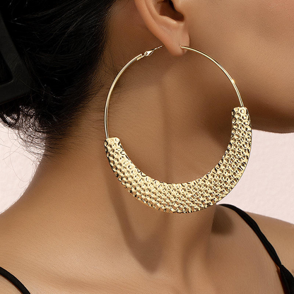 Personalized design big circle earrings for women niche fashion street shooting exaggerated round earrings