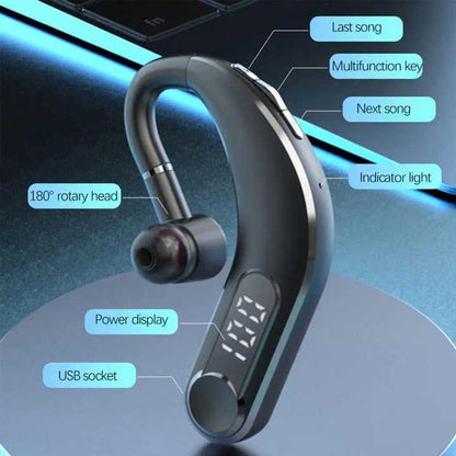 LED Display Single Ear Hook Business Headset 5.3 Wireless Earphone Wireless Handsfree Sports Headphone with Mic M22