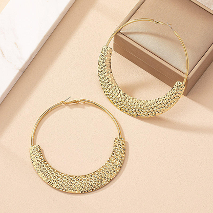 Personalized design big circle earrings for women niche fashion street shooting exaggerated round earrings