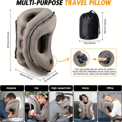 Comfortable Inflatable Travel Neck Pillow - For Airplane, Home Use