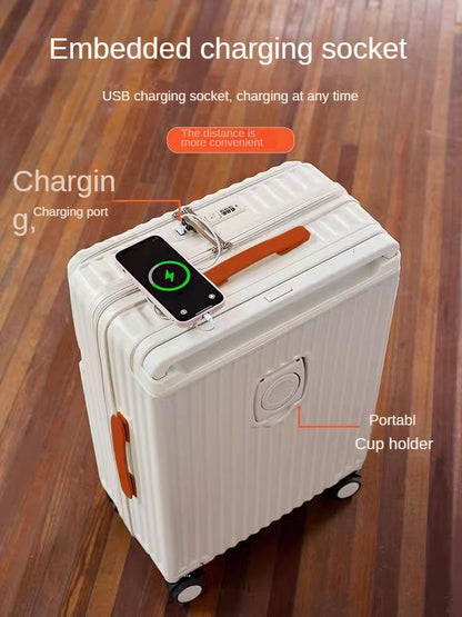 20-inch 2026 new model aluminum frame, stylish and durable travel suitcase with wide telescopic handle.