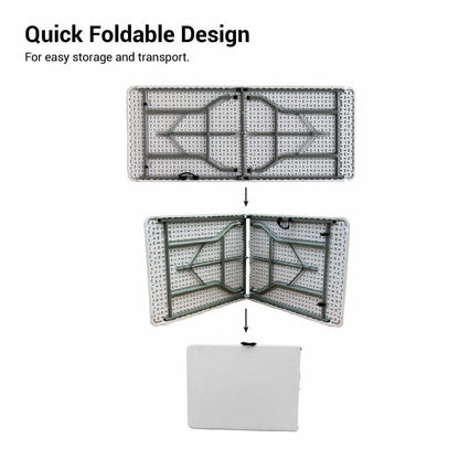 Outdoor plastic folding table, plastic chairs, dining furniture, garden, party, wedding, folding high-quality 6 feet / 8 feet