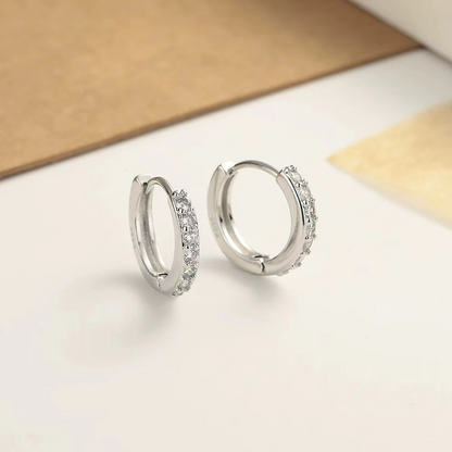 Temperament copper single-sided zircon ear buckle men's high-end niche women's ear ring ins style simple cold style