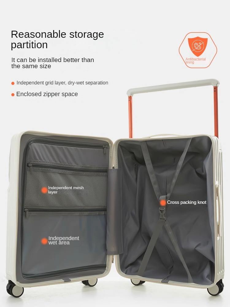 20-inch 2026 new model aluminum frame, stylish and durable travel suitcase with wide telescopic handle.