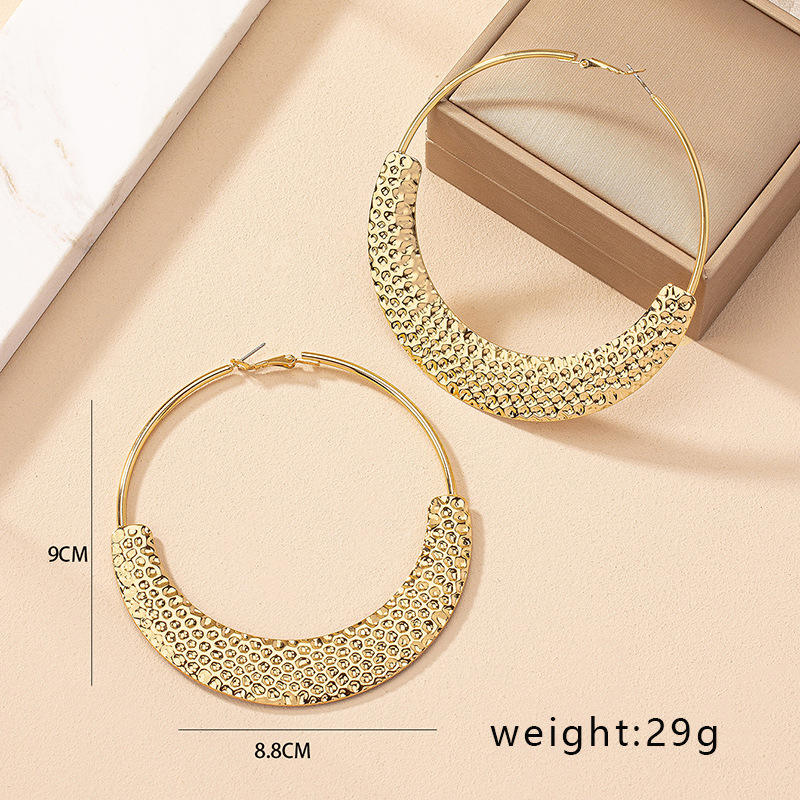 Personalized design big circle earrings for women niche fashion street shooting exaggerated round earrings