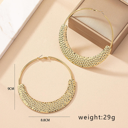 Personalized design big circle earrings for women niche fashion street shooting exaggerated round earrings