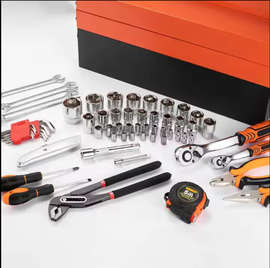 Professional 85-Piece Essential Hardware Tool Set for Home & Car Repair Ratchet Pliers & Socket Tools
