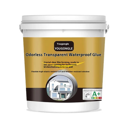 Highly effective transparent waterproof glue, no brick-breaking required to repair leaks, kitchen, bathroom, balcony, exterior wall and roof leak prevention, easy and long-lasting construction