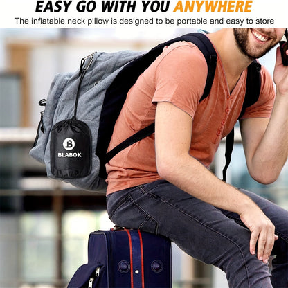 Comfortable Inflatable Travel Neck Pillow - For Airplane, Home Use