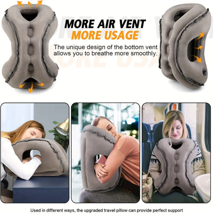 Comfortable Inflatable Travel Neck Pillow - For Airplane, Home Use