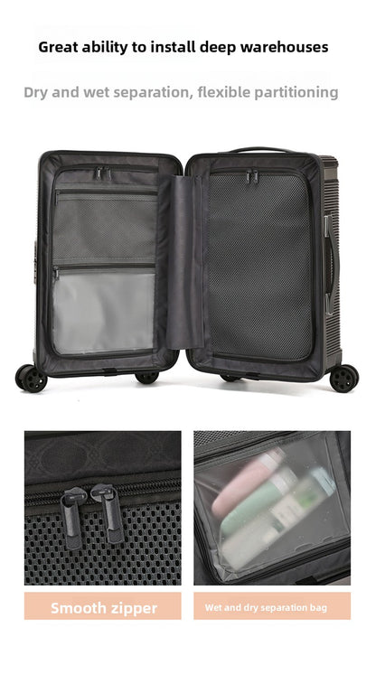 28-inch extra-thick, large-capacity, shockproof, double-layer, explosion-proof zipper travel suitcase