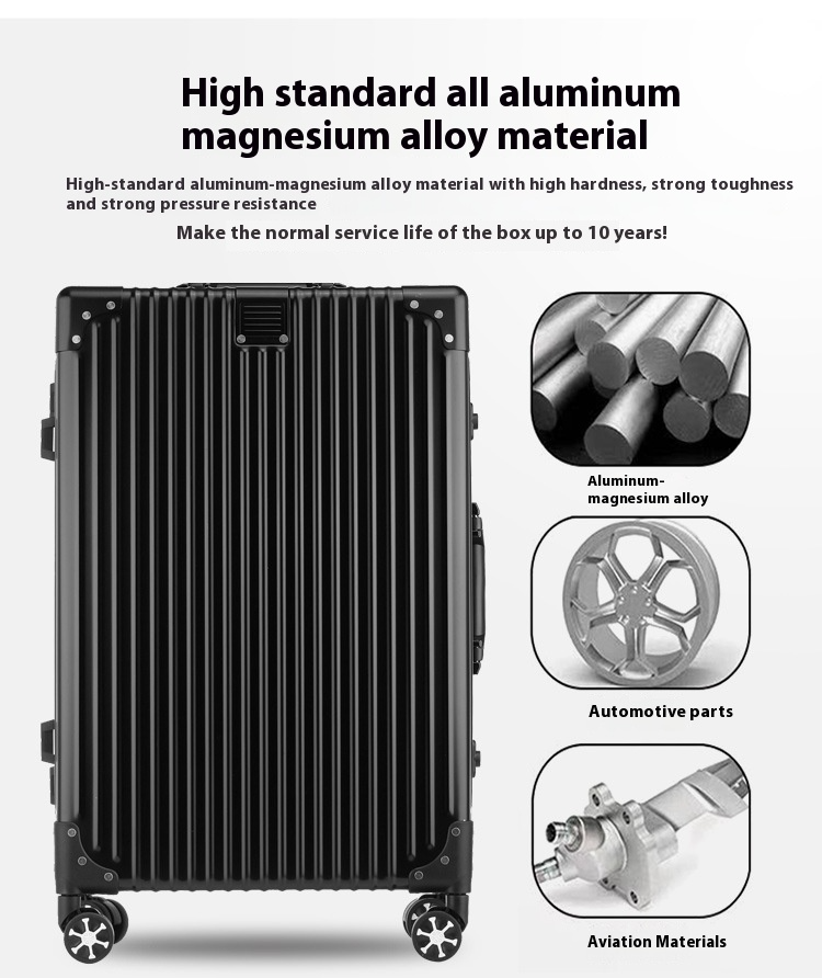20-inch trendy retro suitcase with silent, multi-directional wheels.