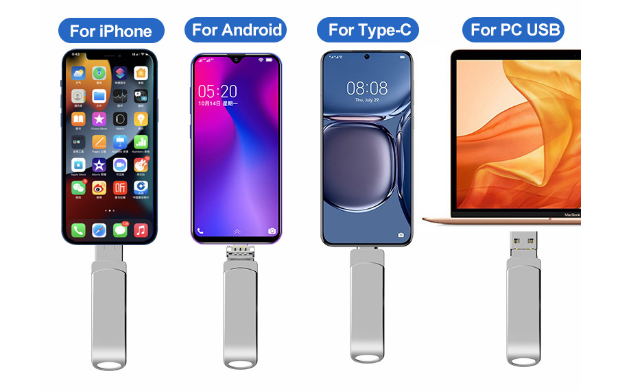 Large capacity 128g 4-in-1 USB flash drive