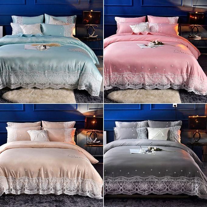 Silk Four-Piece Sheets Bed Sheet Double Nude Sleeping Quilt Cover Ice Silk Bedding 2.0M Bed