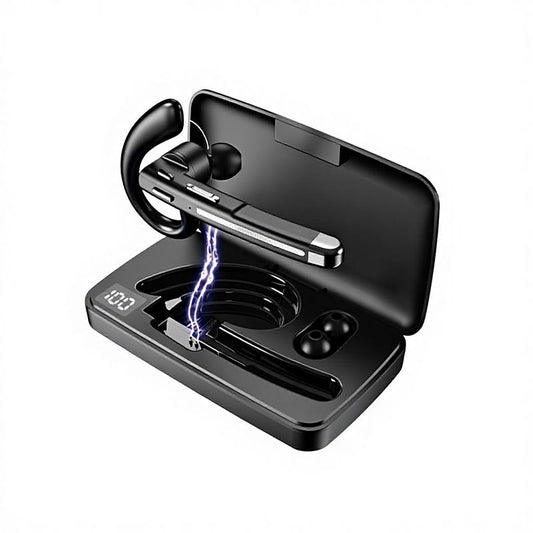 Business Bluetooth Headset with Ear-Hook Design for On-the-Go Professionals — Ultra-Long Battery Life & High-Capacity Charging Case