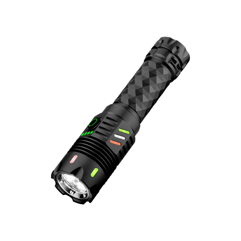 High-Intensity Tactical Flashlight: Max 6000Lm, 55W LED, IPX7 Waterproof, Long-Throw for Camping & Emergencies