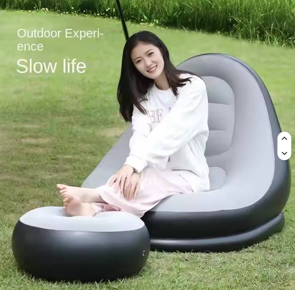 Sofa Set Furniture Living Room New Inflatable + Foot Pump Pvc Flocking Recliner Sofa Chair Recliner Sofa Living Room Chair