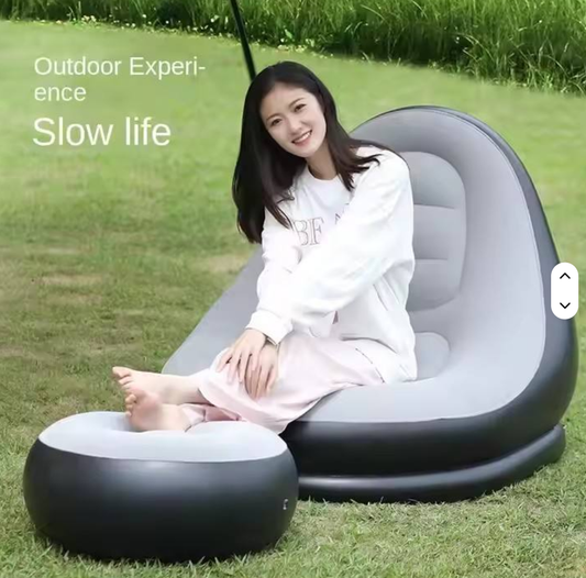 Sofa Set Furniture Living Room New Inflatable + Foot Pump Pvc Flocking Recliner Sofa Chair Recliner Sofa Living Room Chair