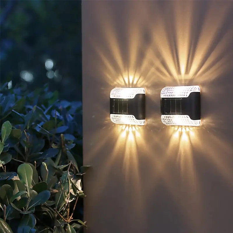 4 PCS LED Solar Wall Lights Outdoor Waterproof Automatic Sensor  and  House Courtyard Landscape Fence Balcony Decor Lamp