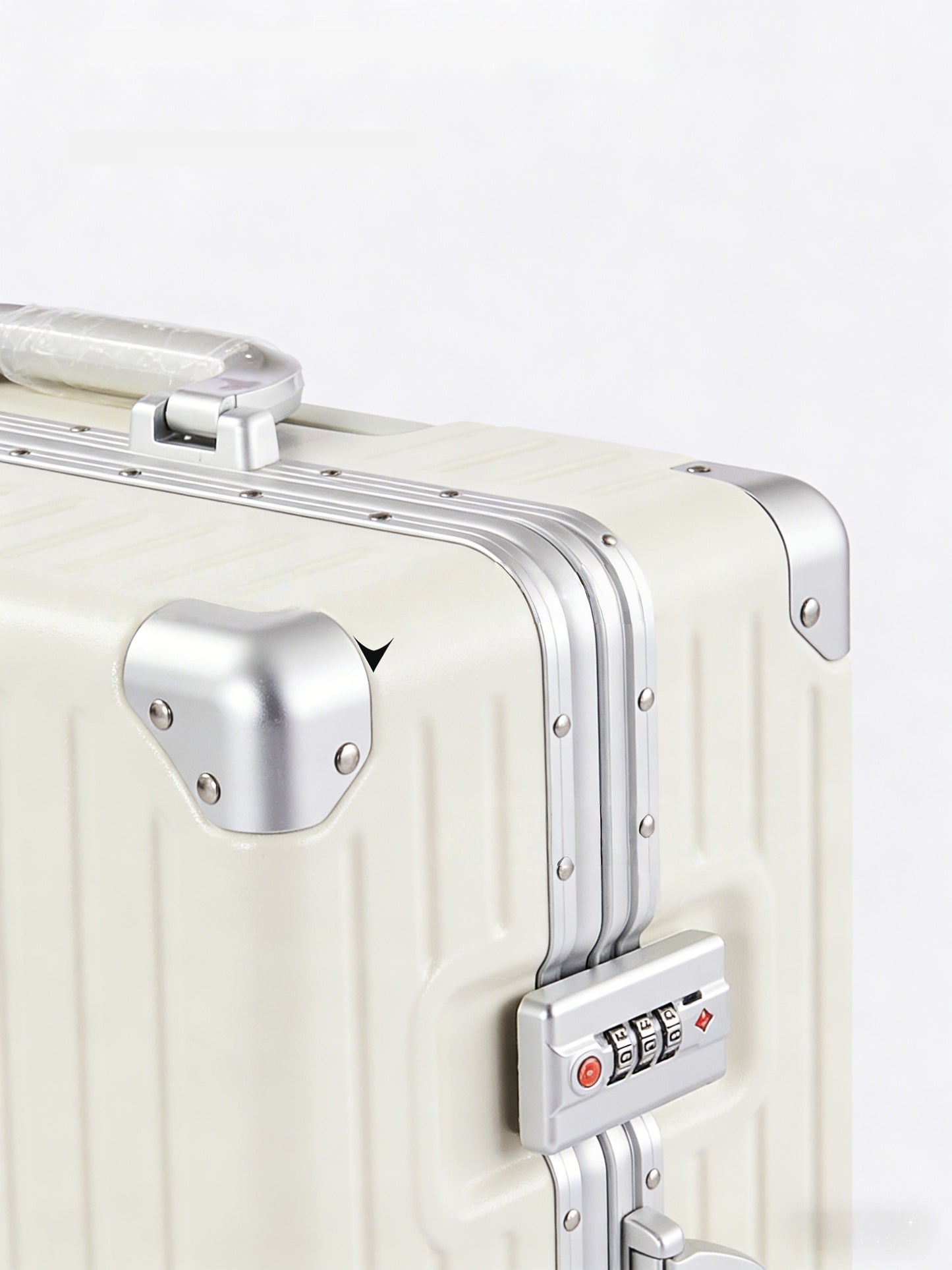 Wide-Handle Aluminum Frame Suitcase: Large, Durable with Silent Wheels & Lock | For Students & Business Travelers