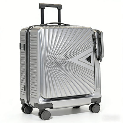 Aluminum Frame Luggage with Front & Side Access | 24-Inch Carry-On Suitcase with TSA Lock & Telescopic Handle