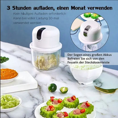 🔥🔥New Mini Electric Kitchen Knife With Glass Container  3 Seconds Cut Suitable For Onions/Fruit/Nuts/Meat
