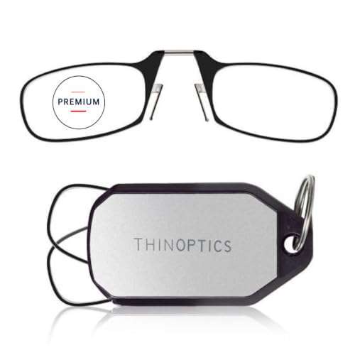 Slim & Lightweight Nose Clip Reading Glasses, No‑Temple Foldable Portable Presbyopic Eyeglasses