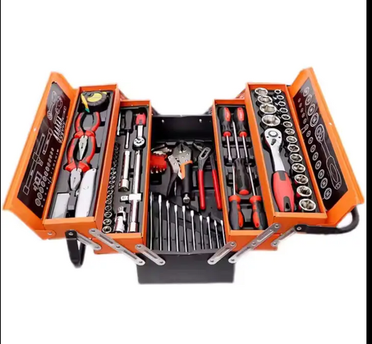 Professional 85-Piece Essential Hardware Tool Set for Home & Car Repair Ratchet Pliers & Socket Tools