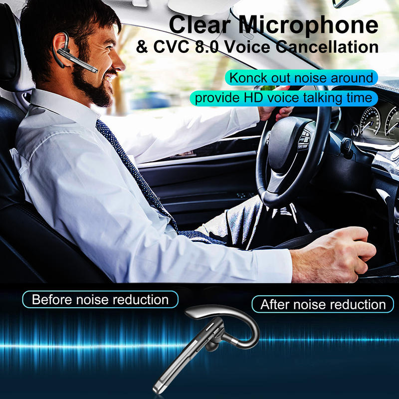 Business Bluetooth Headset with Ear-Hook Design for On-the-Go Professionals — Ultra-Long Battery Life & High-Capacity Charging Case