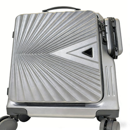 Aluminum Frame Luggage with Front & Side Access | 24-Inch Carry-On Suitcase with TSA Lock & Telescopic Handle