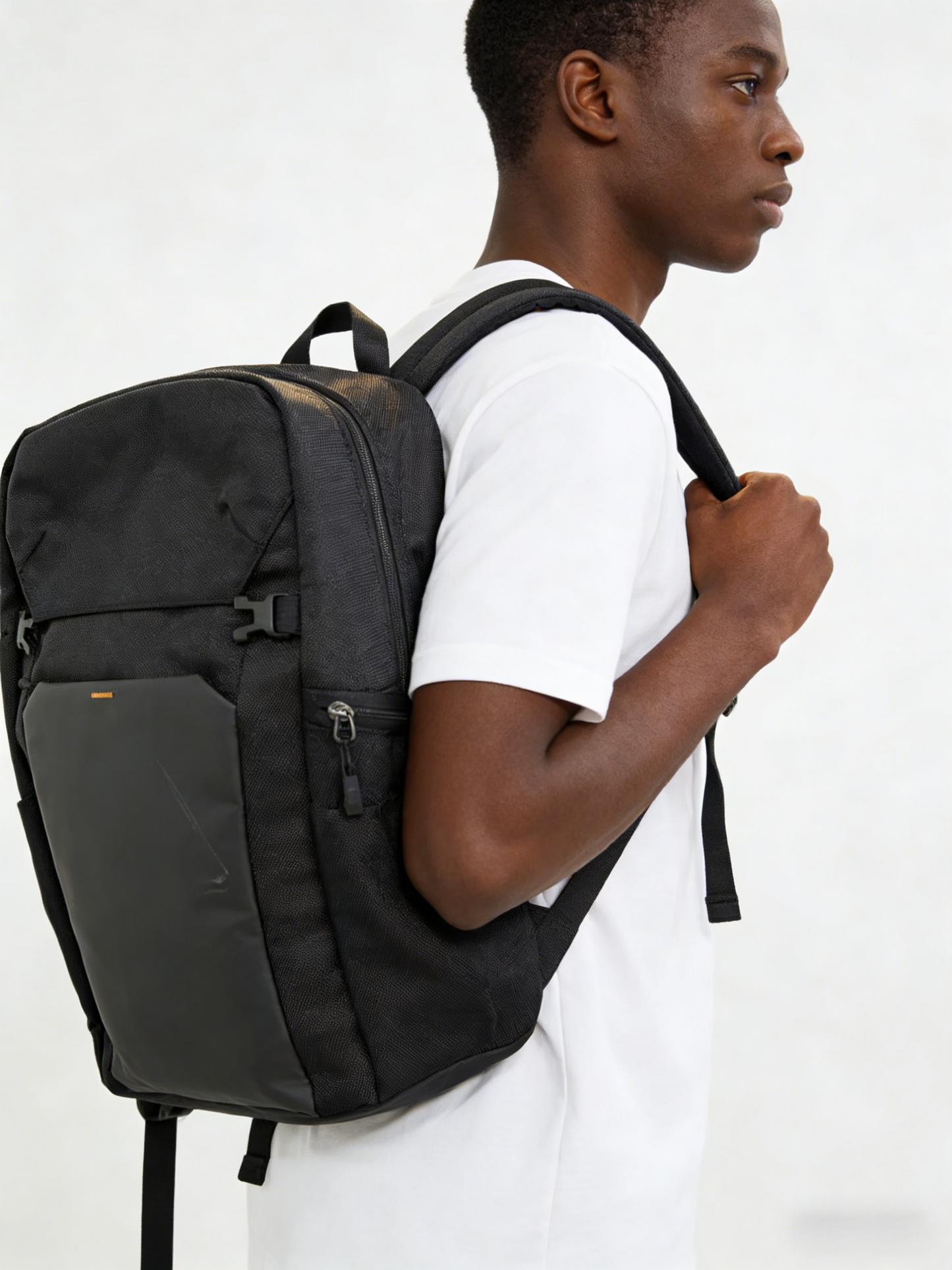 Black Durable Business Backpack: Water-Resistant Laptop Bag with Side Pocket & Sturdy Buckles for Commute, Travel & Work
