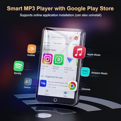 Full‑Touch‑Screen MP4 Walkman, Bluetooth MP3 Player, Slim & Portable, Multi‑Format Lossless Audio Device