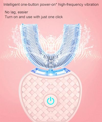 U Shaped Electric Toothbrush, Silicone Brush Head Toothbrush for Teeth Whitening Cleaning, Oral Care Toothbrush for Adult,B